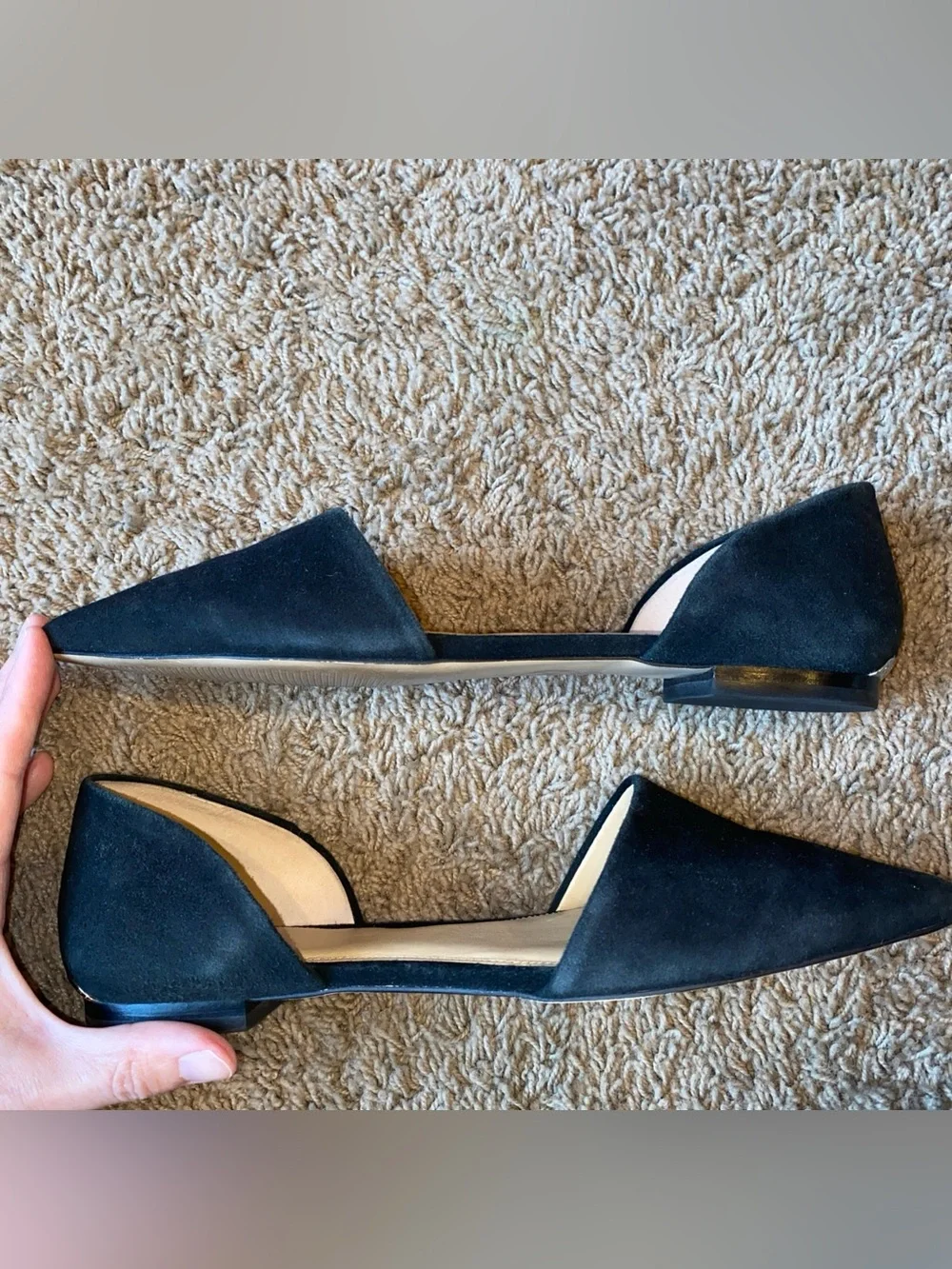 Michael Kors D'Orsay Black Suede Shoes 8.5 M Pointed Toe Leather Career Casual